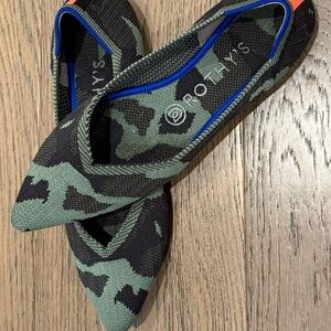 Rothy's Camouflage Flats with Blue Trim